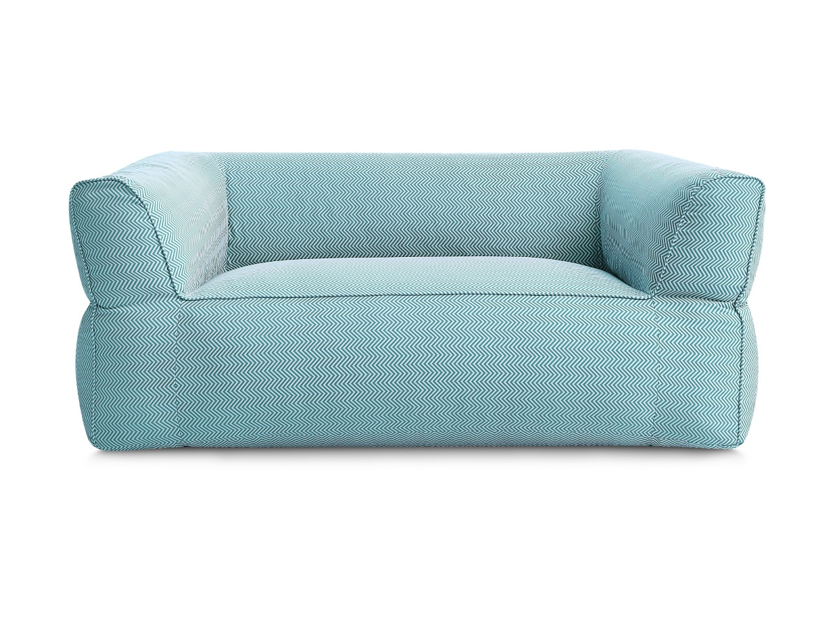 Canapé de jardin droit 2 places NOUR avec bâche de protection bleu foncé — vue 3