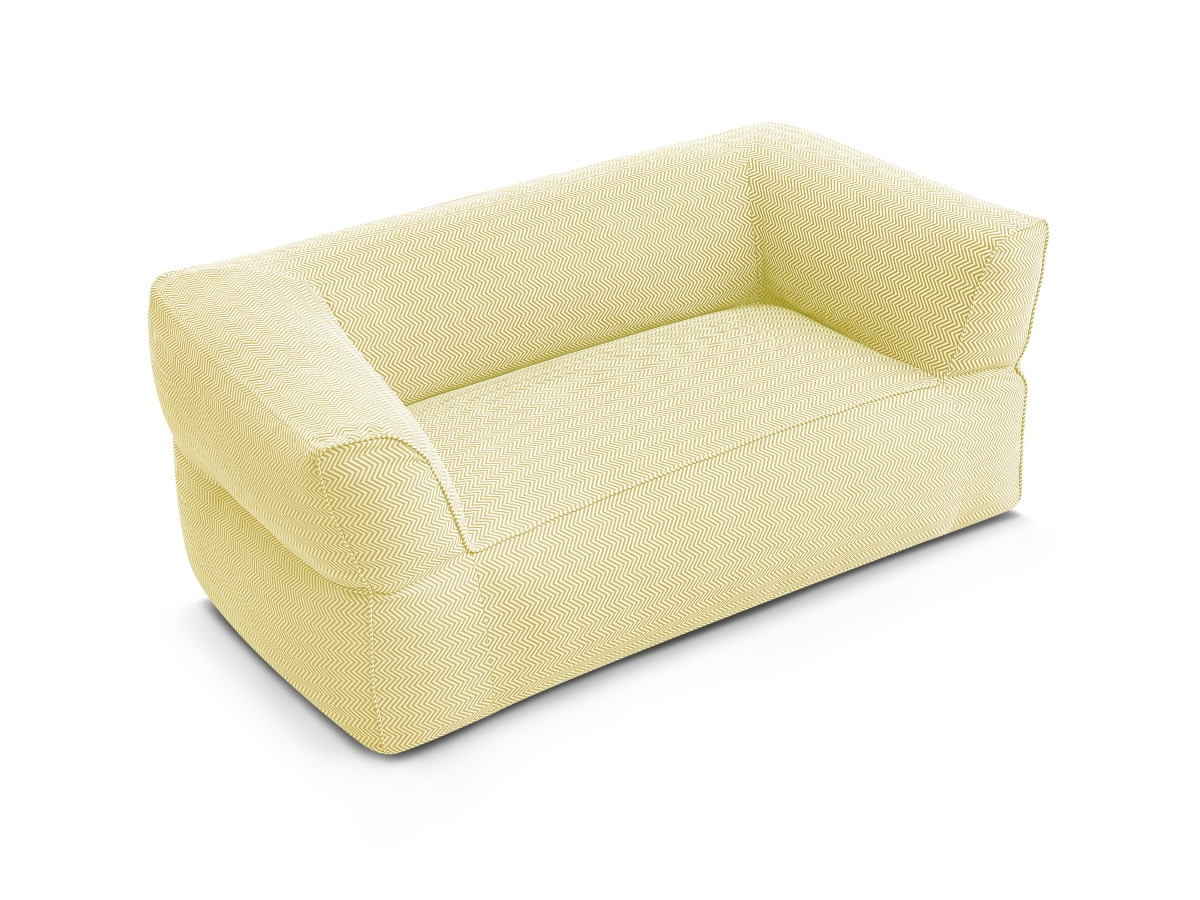 Canapé de jardin droit 2 places NOUR avec bâche de protection jaune — vue 5