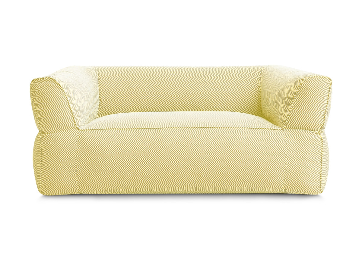 Canapé de jardin droit 2 places NOUR avec bâche de protection jaune — vue 3