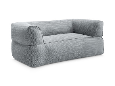 Canapé de jardin droit fixe 2 places NOUR avec bâche de protection