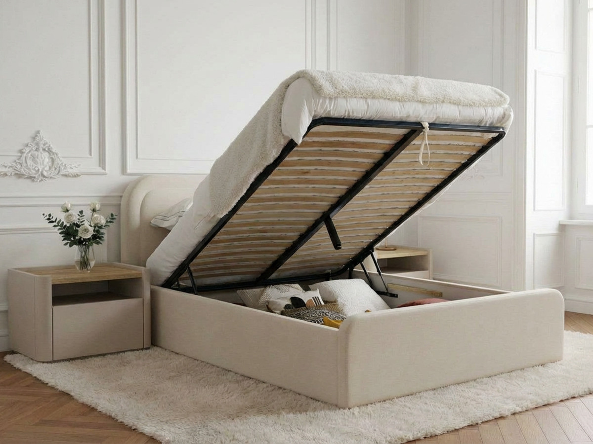 Lit coffre CASSIOPEE beige — vue 5