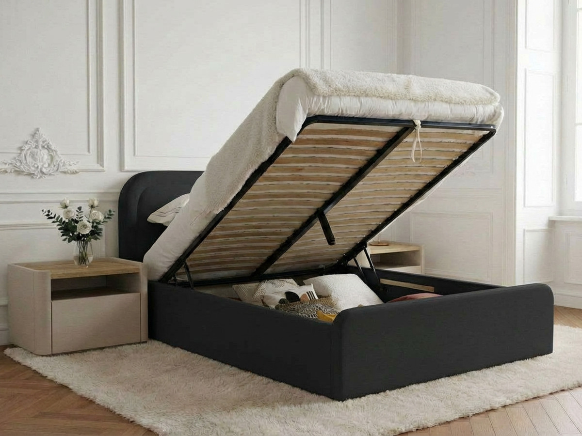 Lit coffre CASSIOPEE gris foncé — vue 5