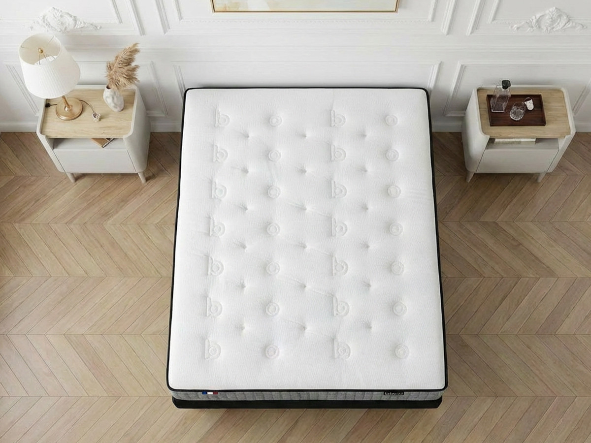 Ensemble matelas SUZANNE 30 cm 672 ressorts ensachés 7 zones + sommier tapissier + pieds — vue 5