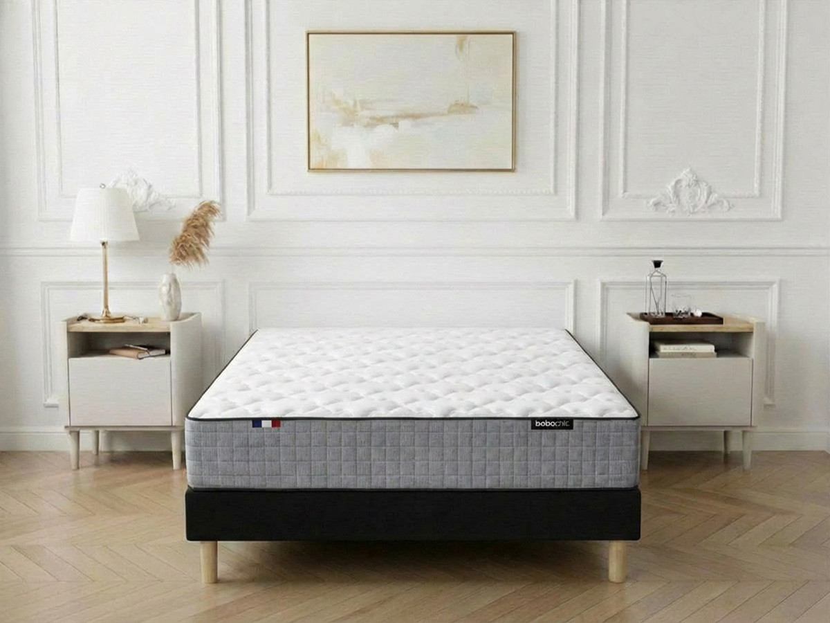 Ensemble matelas APOLLINE 24 cm 638 ressorts ensachés + sommier tapissier + pieds — vue 4