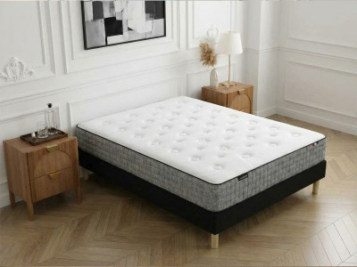 Ensemble matelas CAPUCINE 30 cm 672 ressorts ensachés 7 zones + sommier tapissier