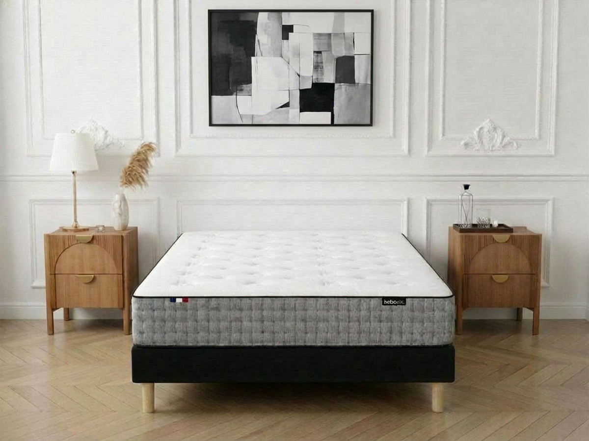 Ensemble matelas CAPUCINE 30 cm 672 ressorts ensachés 7 zones + sommier tapissier — vue 4