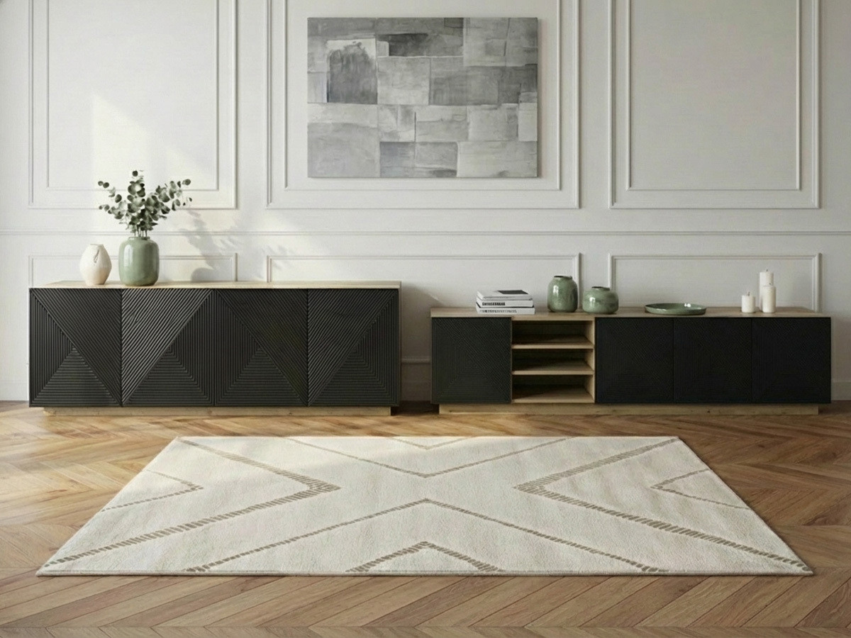 ALICE set met tv-meubel met nis van 200 cm + 4-deurs dressoir van 200 cm