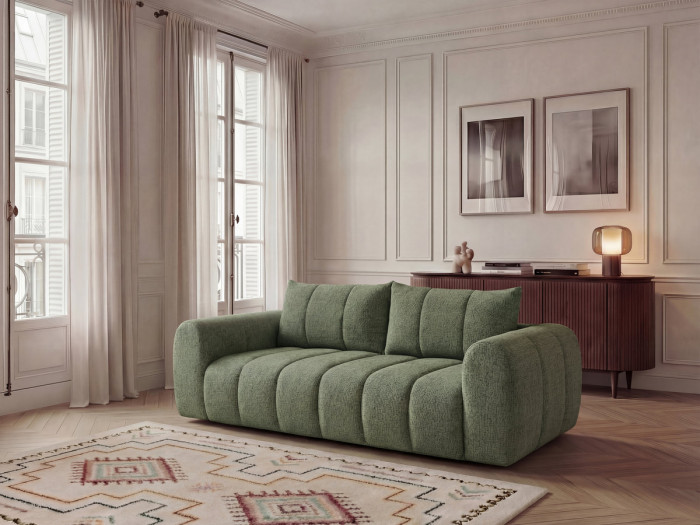 Canapé droit fixe 3 places NESTY tissu chiné