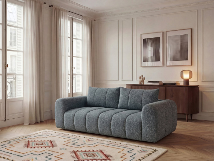 Canapé droit fixe 3 places NESTY tissu chiné