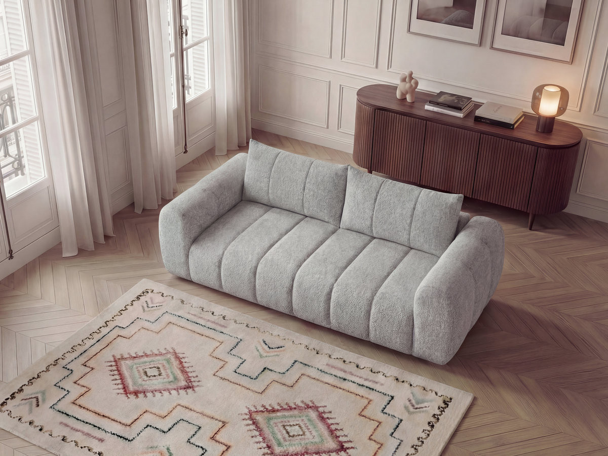 Canapé droit 3 places NESTY chiné gris clair — vue 5