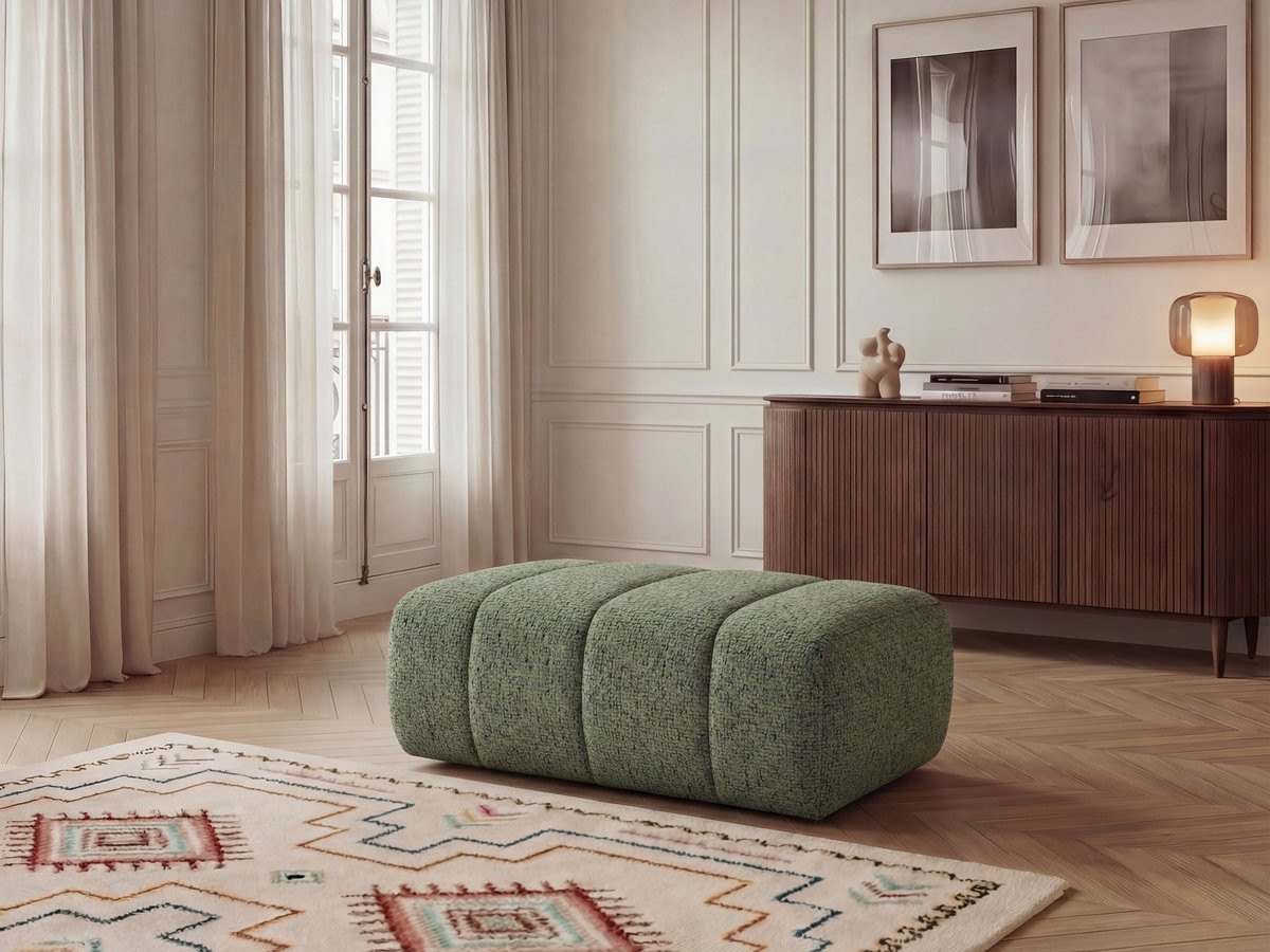 Pouf NESTY chiné vert clair