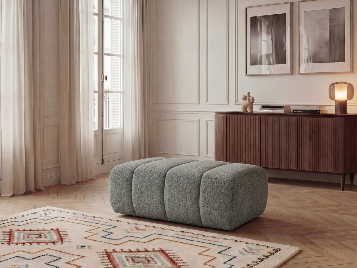 Pouf NESTY chiné gris foncé