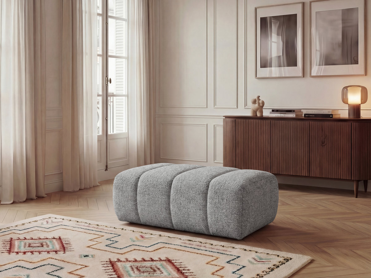 Pouf NESTY chiné gris clair