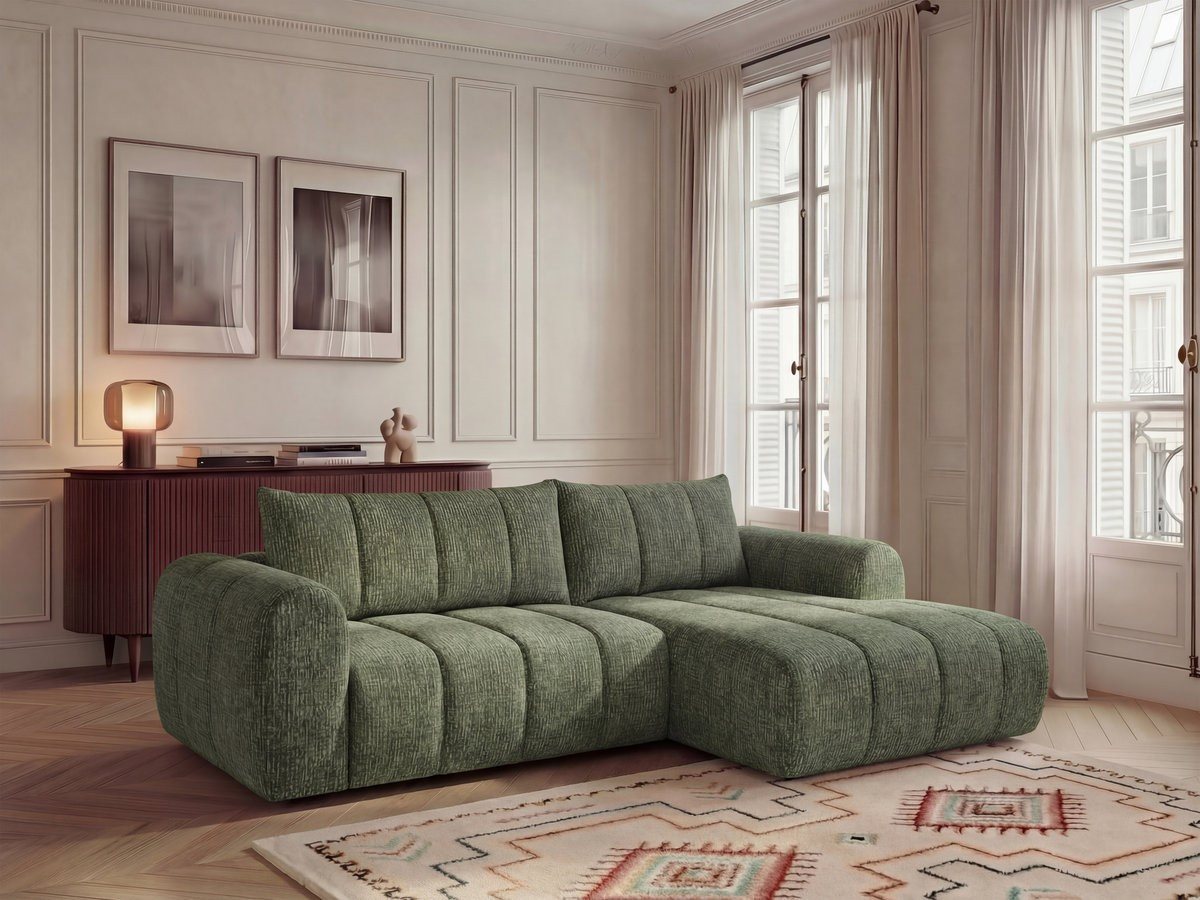 Canapé d'angle NESTY chiné vert clair