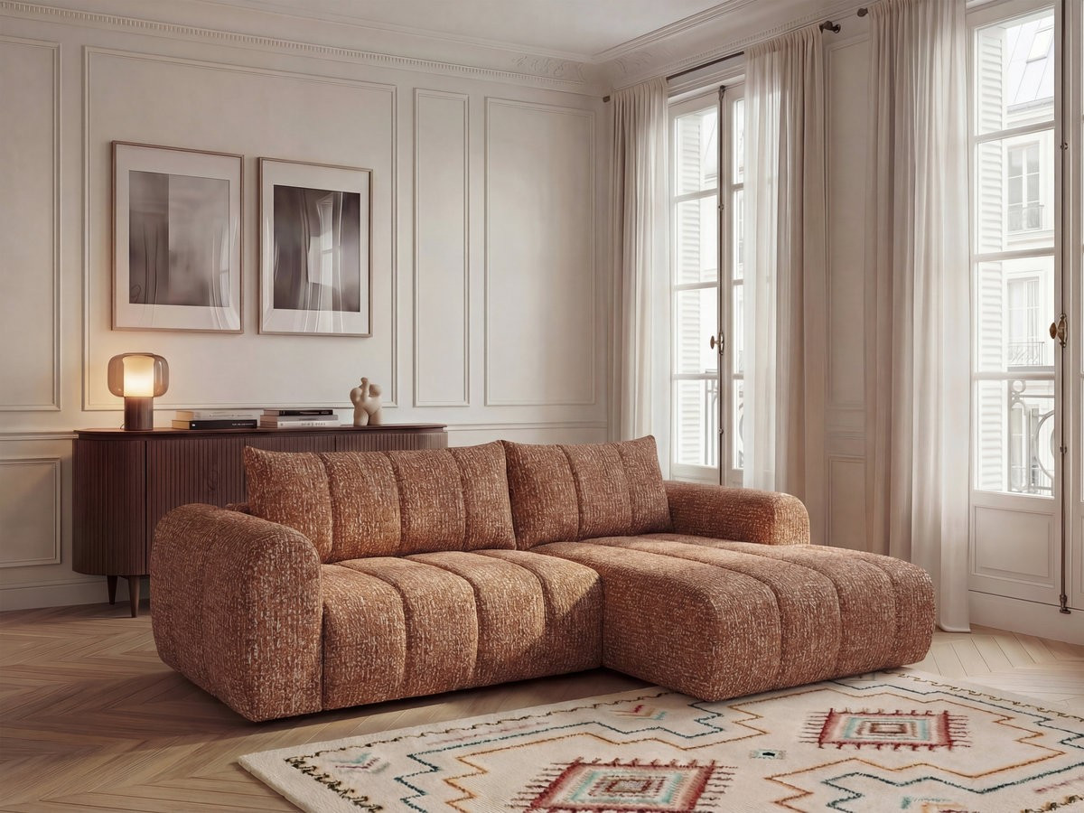 Canapé d'angle NESTY chiné orange