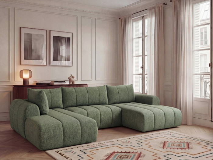 Canapé panoramique fixe NESTY tissu chiné