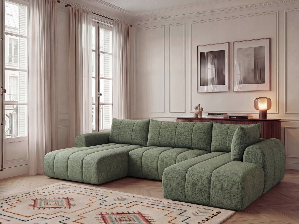 NESTY vaste panoramabank in gemêleerde stof