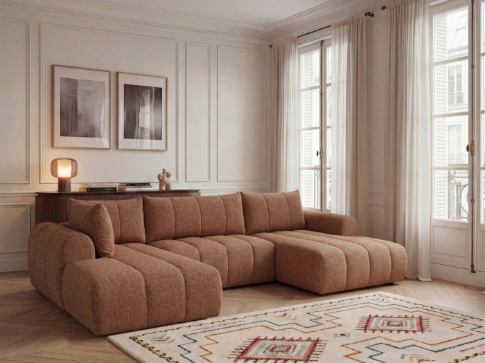 Canapé panoramique fixe NESTY tissu chiné