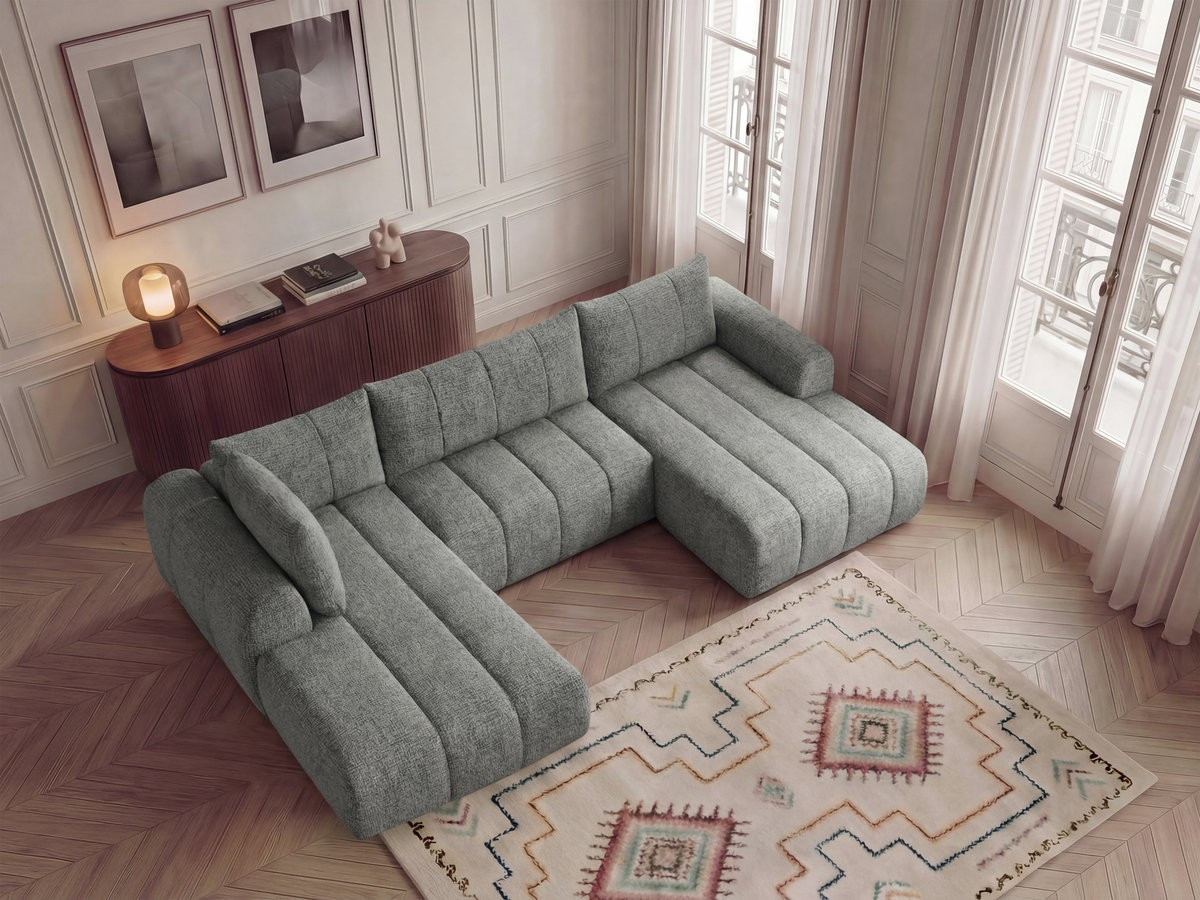 Canapé panoramique fixe NESTY tissu chiné