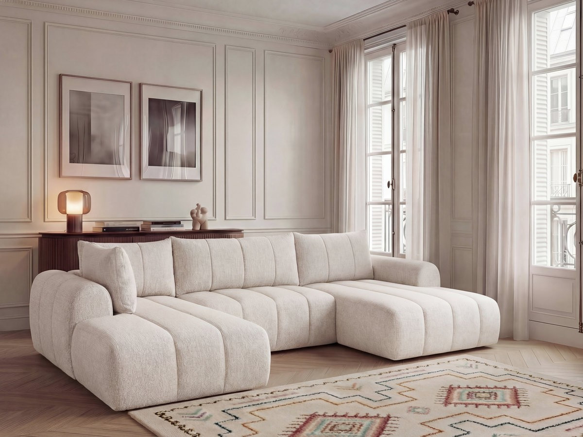 NESTY vaste panoramabank in gemêleerde stof