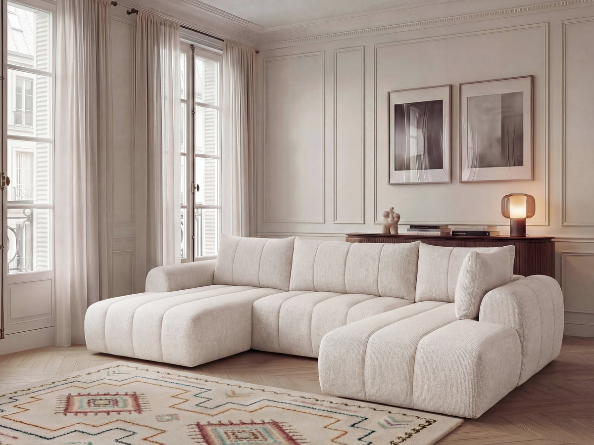 NESTY vaste panoramabank in gemêleerde stof