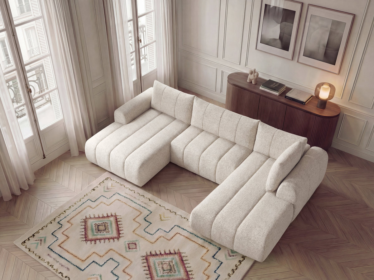 NESTY vaste panoramabank in gemêleerde stof