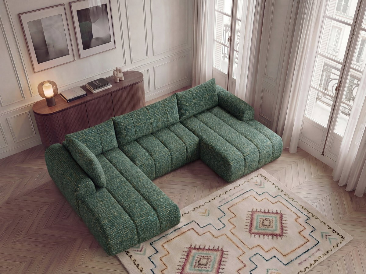 Canapé panoramique NESTY chiné vert foncé — vue 4