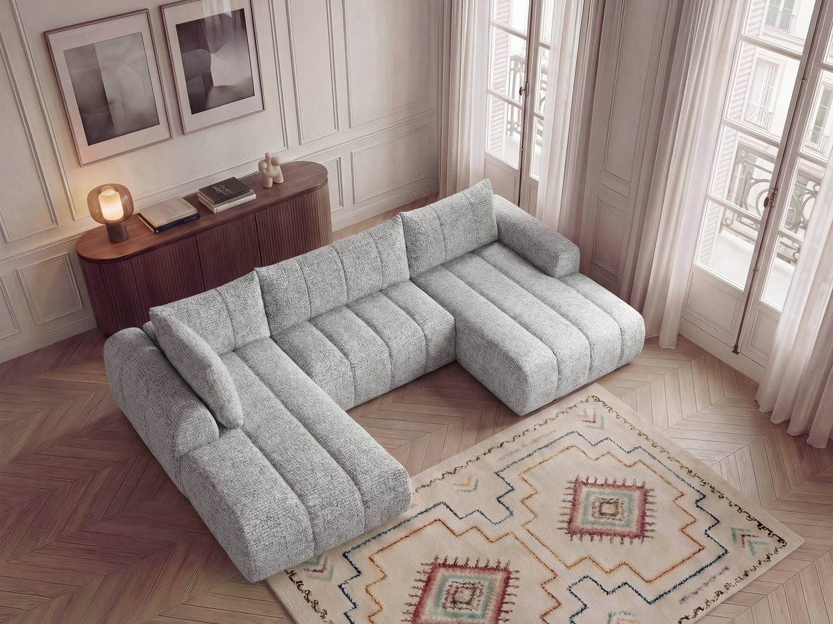 NESTY vaste panoramabank in gemêleerde stof