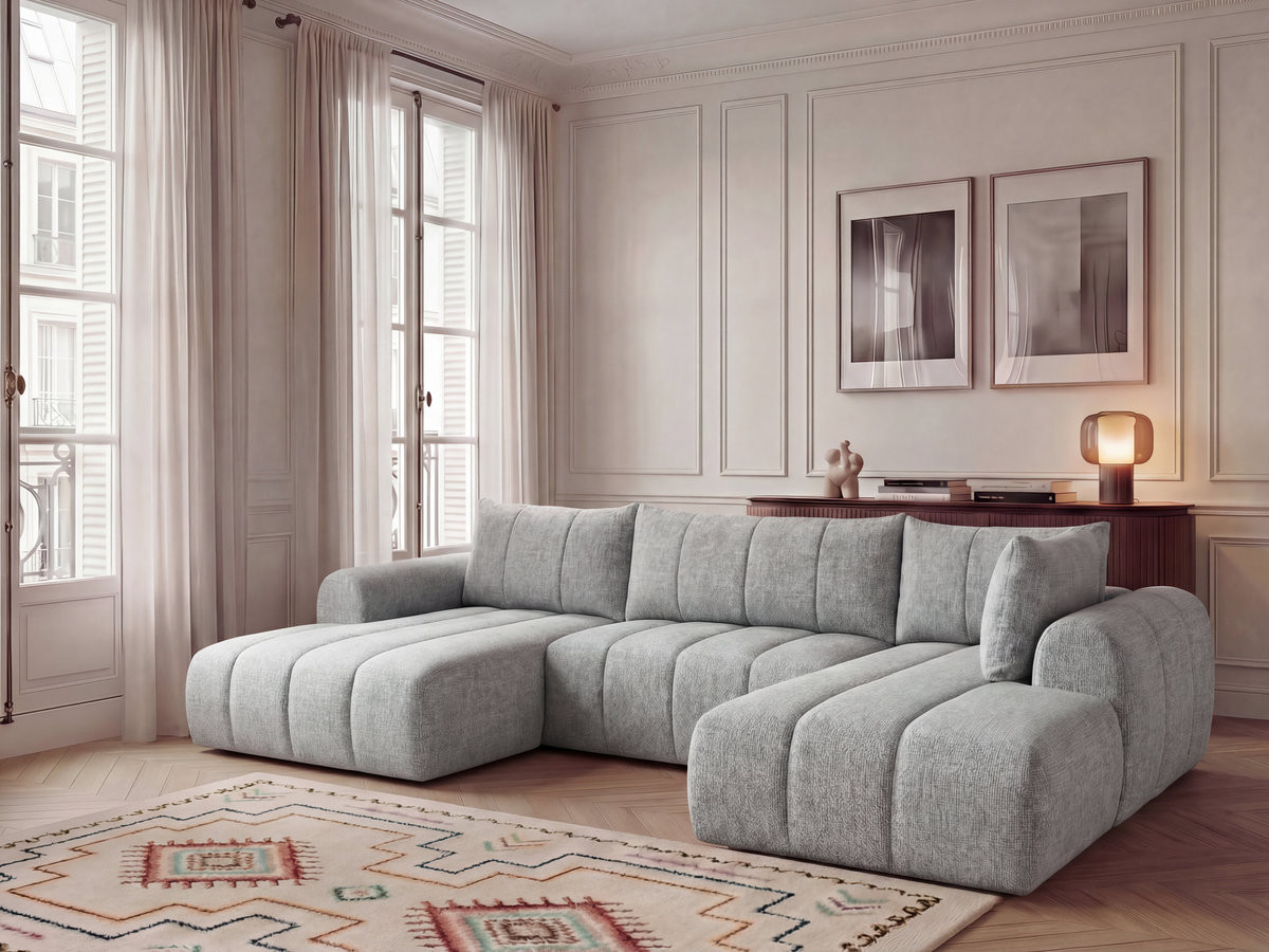 NESTY vaste panoramabank in gemêleerde stof