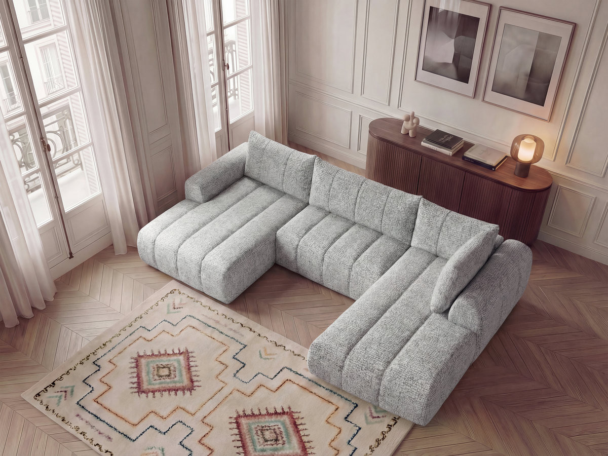 NESTY vaste panoramabank in gemêleerde stof