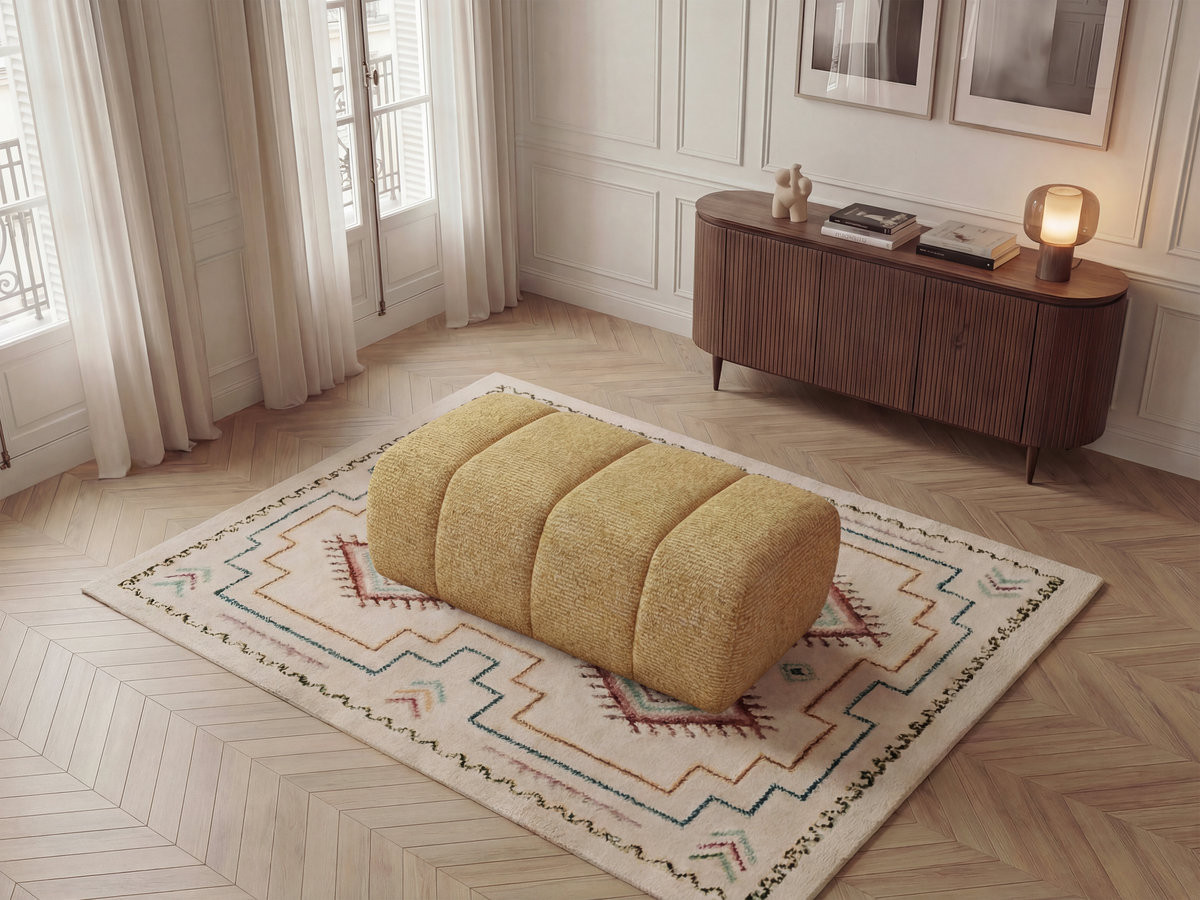 Pouf NESTY chiné jaune — vue 5