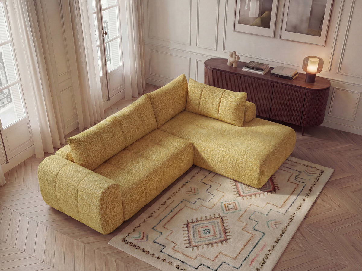 Canapé d'angle L NESTY chiné jaune — vue 5