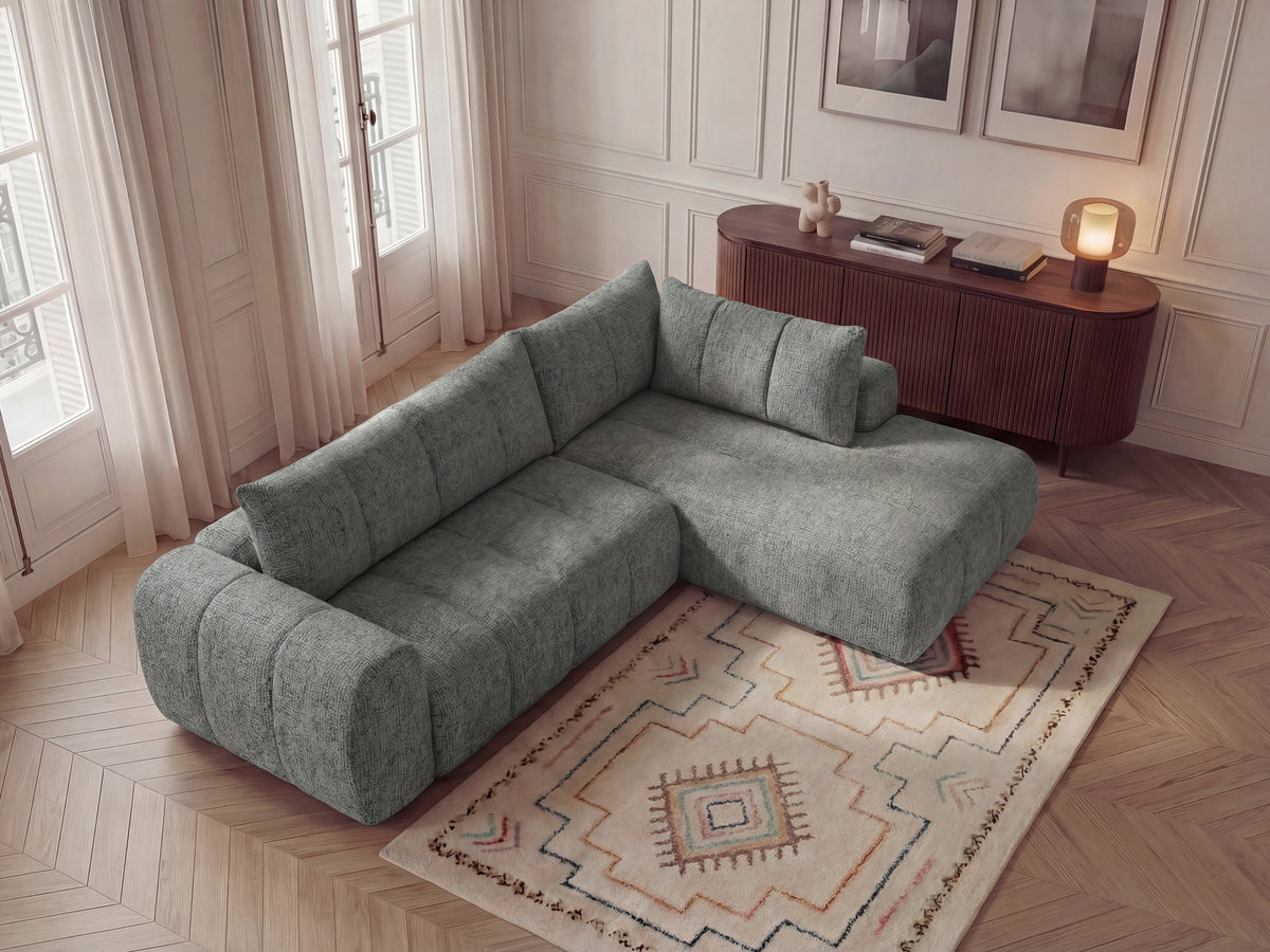 Canapé d'angle L NESTY chiné gris foncé — vue 5