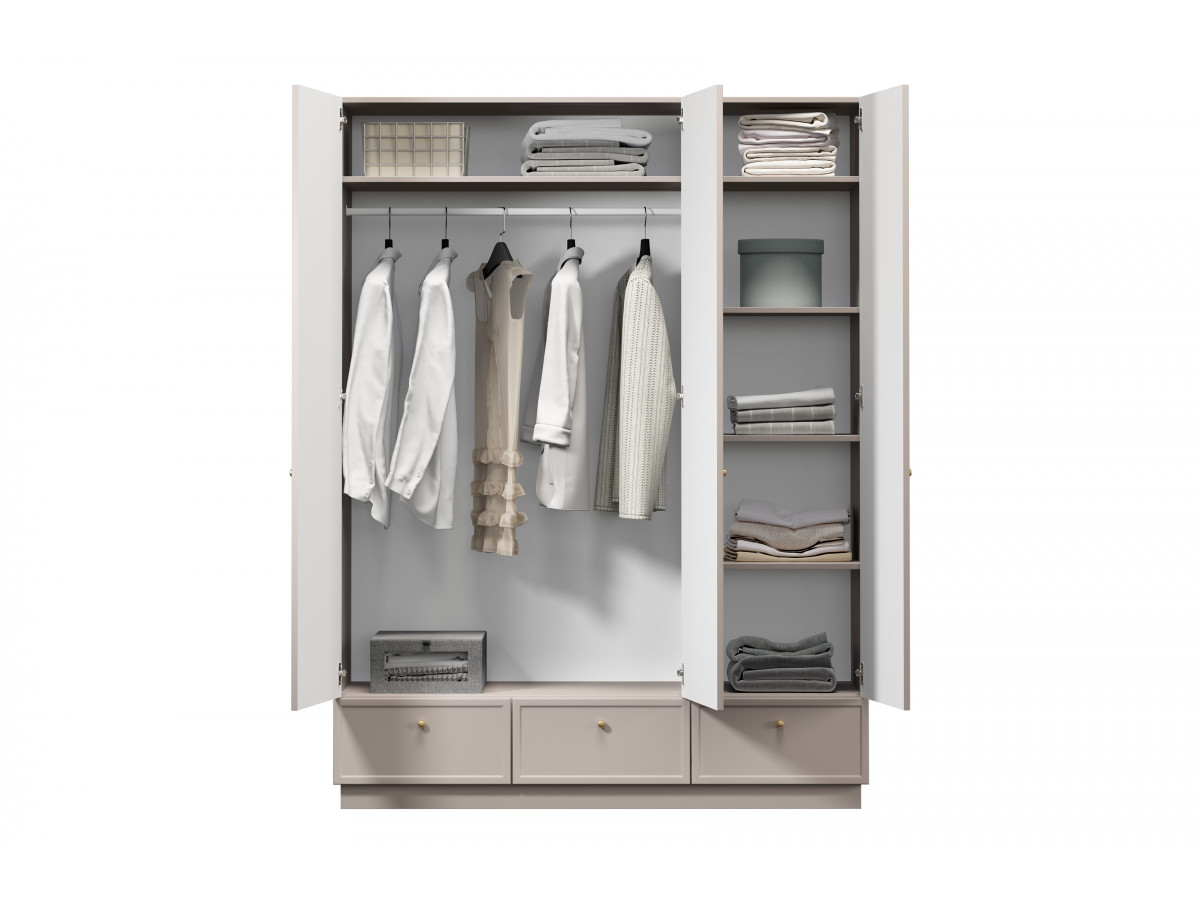 Armoire 3 portes 3 tiroirs 150 cm LORINA