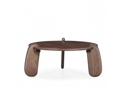 Table basse ronde 80 cm HELIO bois massif de manguier