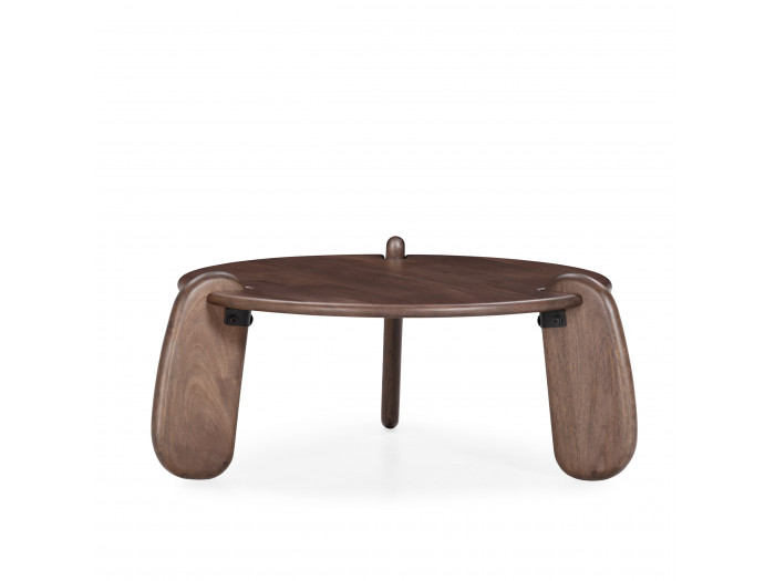 Table basse ronde 80 cm HELIO bois massif de manguier