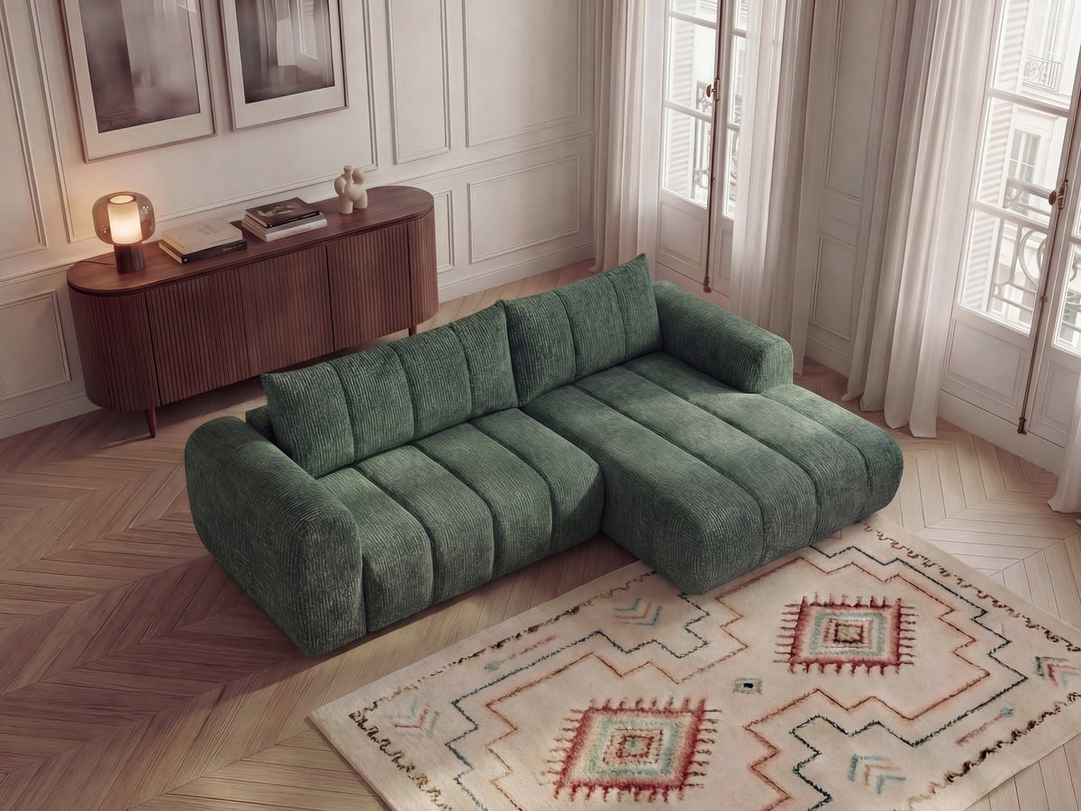 Canapé d'angle NESTY chiné vert foncé — vue 5