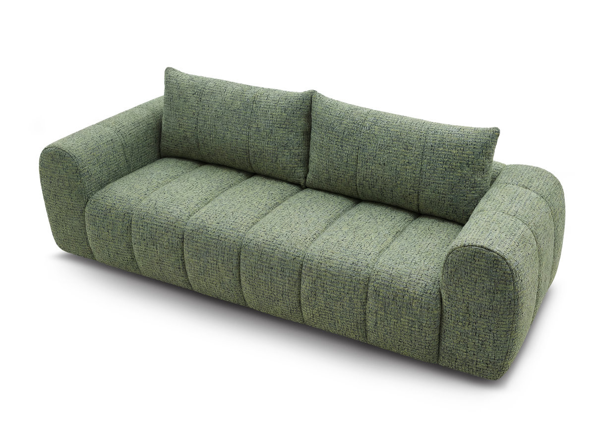 NESTY 3-zits vaste rechte bank in gemêleerde stof