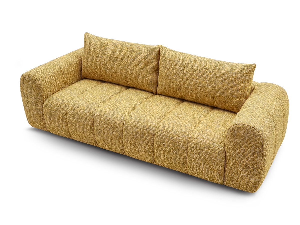 NESTY 3-zits vaste rechte bank in gemêleerde stof