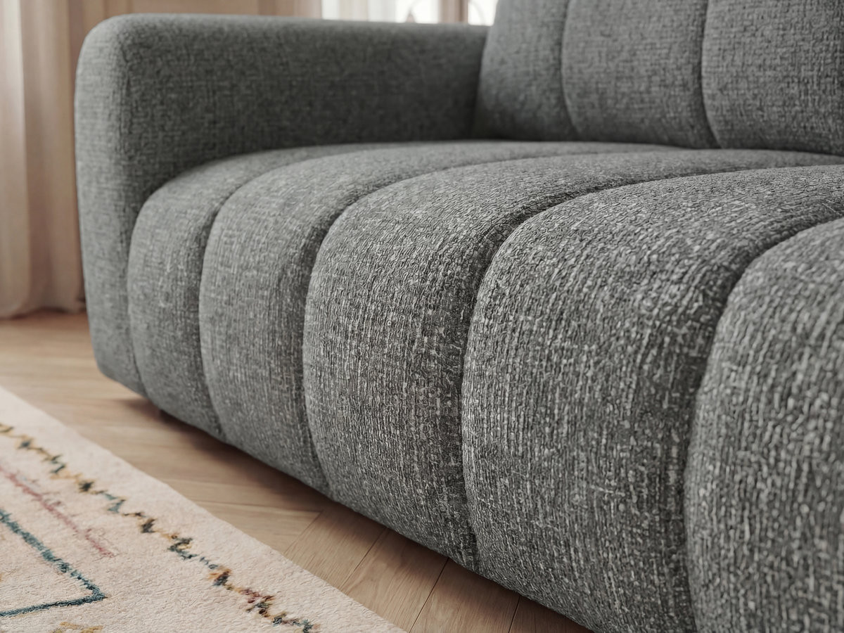 Canapé droit fixe 3 places NESTY tissu chiné