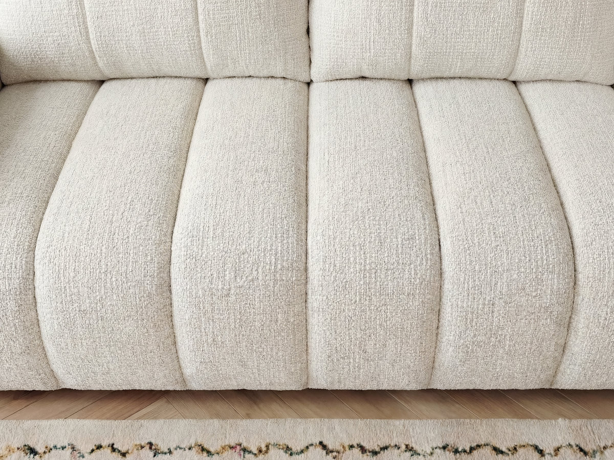 Canapé droit 3 places NESTY chiné avec pouf beige — vue 6