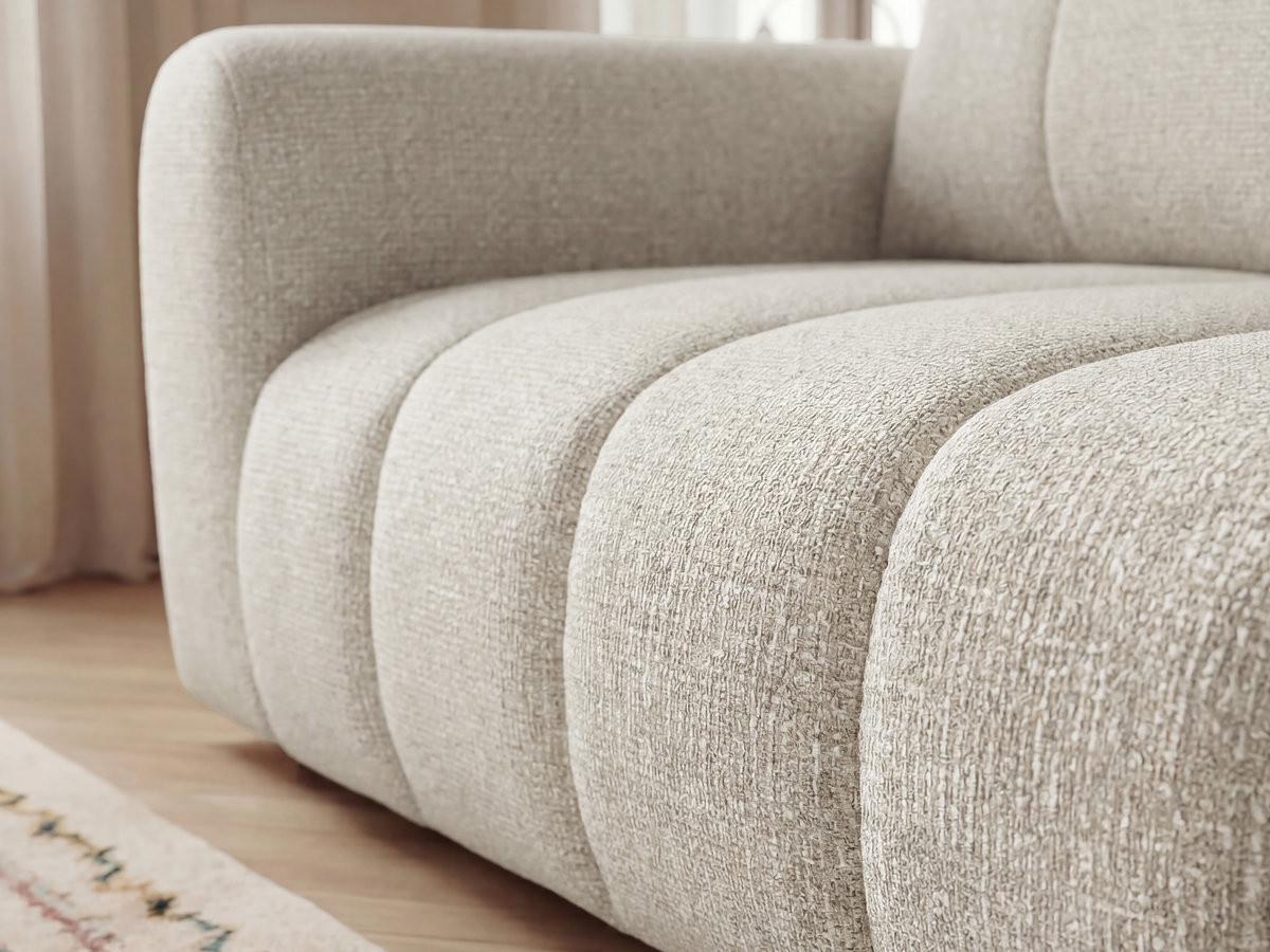 NESTY vaste L-vormige hoekbank in gemêleerde stof