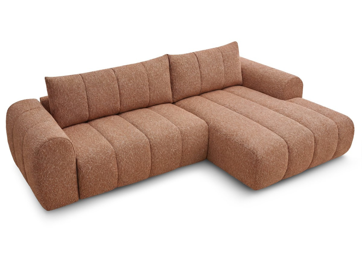 Canapé d'angle fixe NESTY tissu chiné