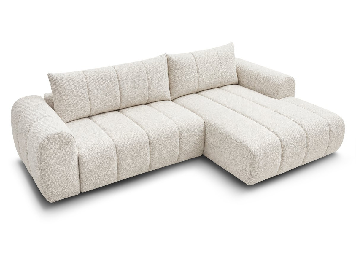 NESTY hoekbank met vaste bekleding in gemêleerde stof