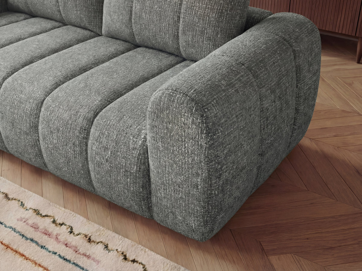 NESTY vaste hoekbank in gemêleerde stof met voetenbank