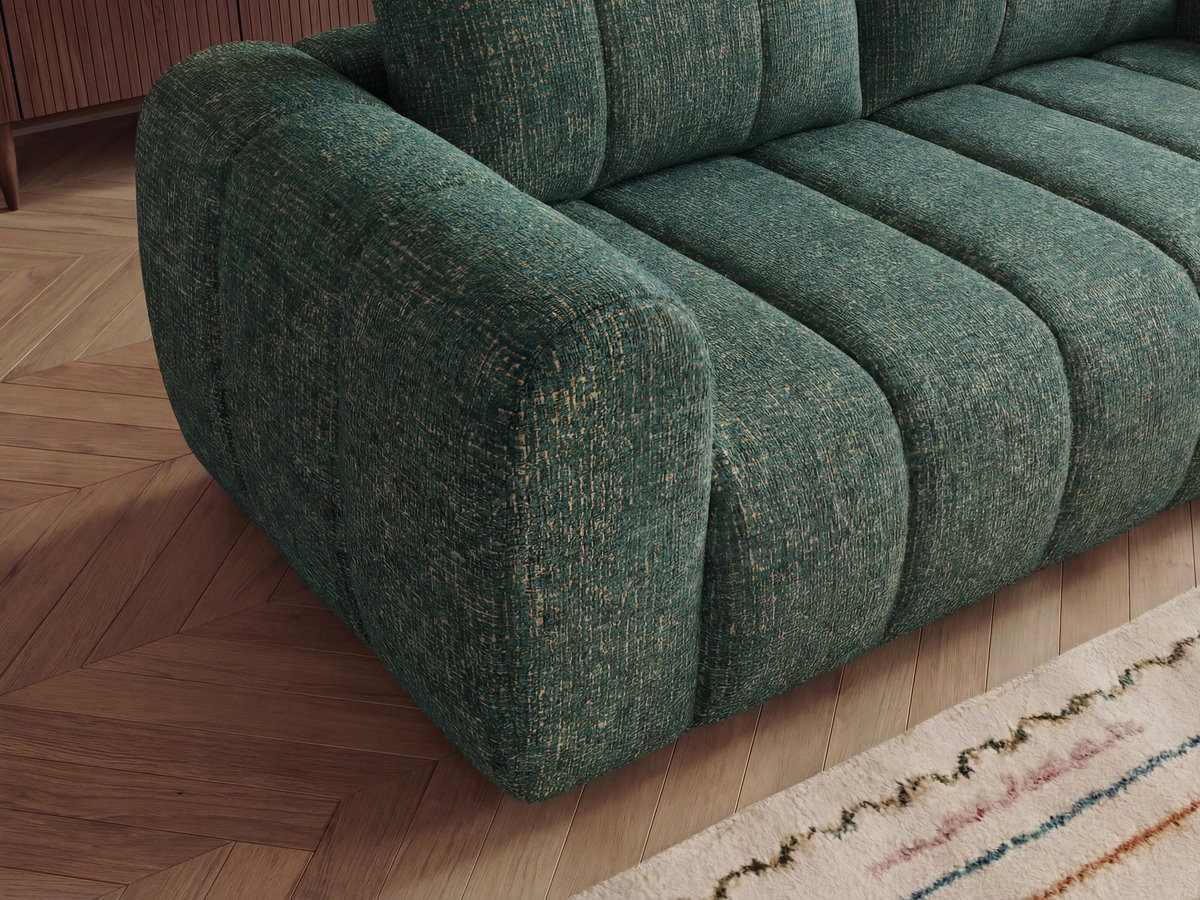 NESTY vaste hoekbank in gemêleerde stof met voetenbank