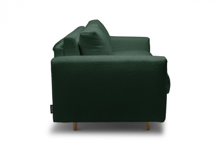 Canapé droit convertible COCOONE ouverture express tissu bouclette