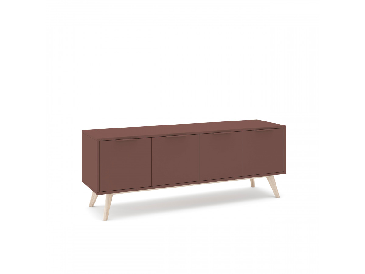 CAPUS set met dressoir van 140 cm + tv-meubel van 140 cm in terracotta gelakt grenenhout