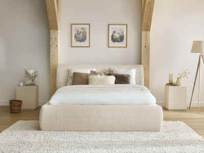 Lit coffre CERVIN effet fausse fourrure