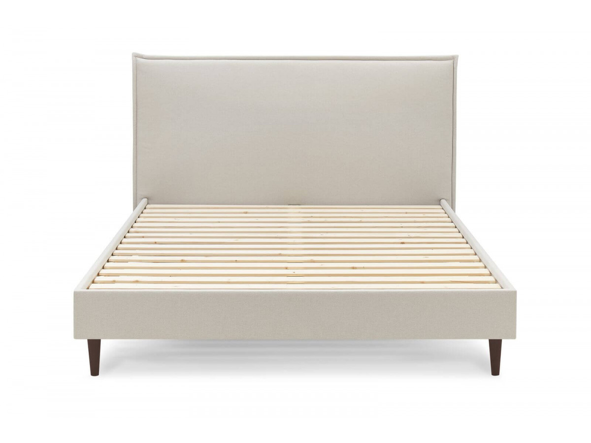 SARY bed met massieve lattenbodem en wengéhouten poten